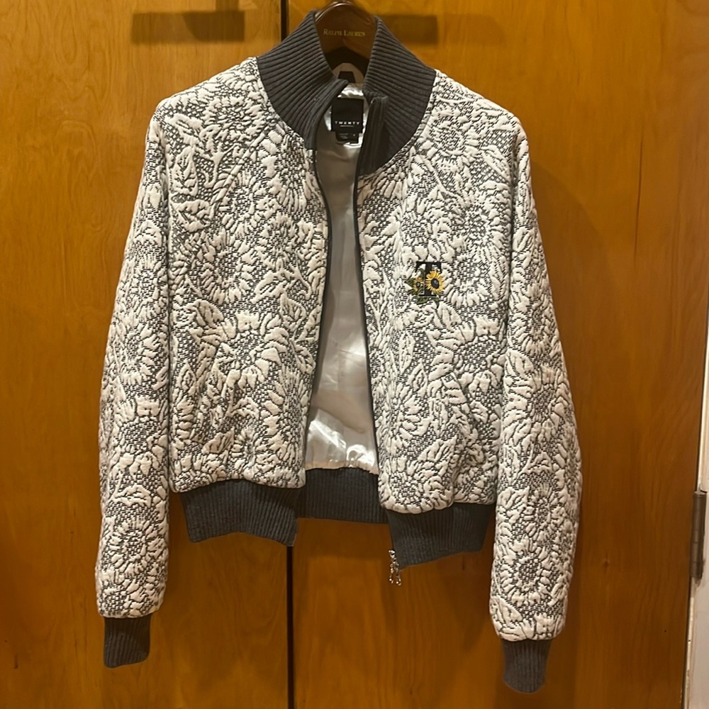 Twenty Bomber Varsity Jacket White